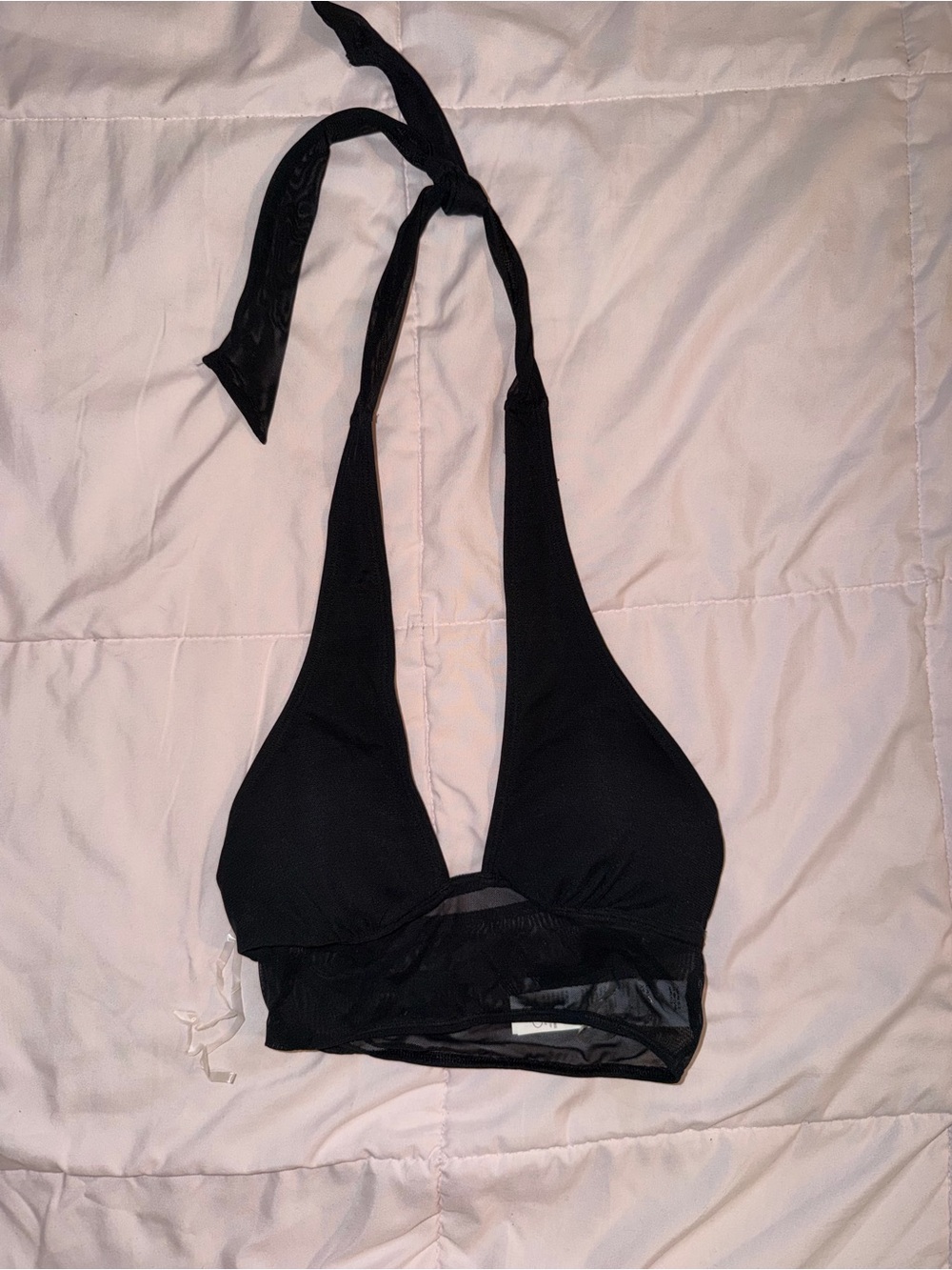 Gilly hicks Black halter top with mesh detailing
